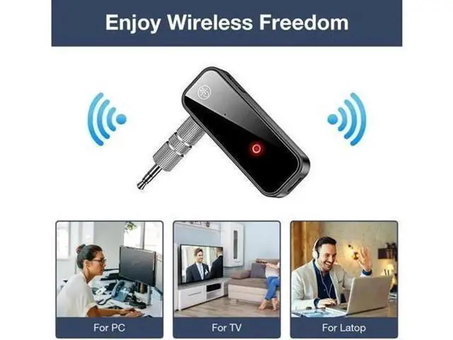 Alt view image 3 of 7 - USB Wireless Bluetooth 5.0 Transmitter Receiver 2in1 Audio Adapter 3.5mm Aux Car