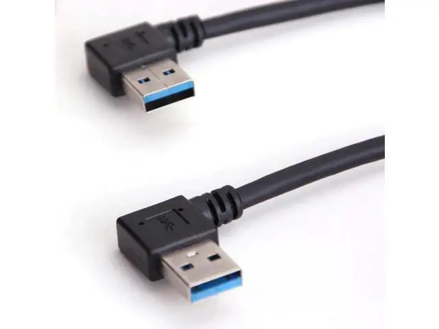 Alt view image 4 of 7 - 2 Packs SuperSpeed USB 3.0 Extension Cable SuperSpeed USB 3.0 Male to Female Extension Data Cable Left and Right Angle - 20CM / 8INCH