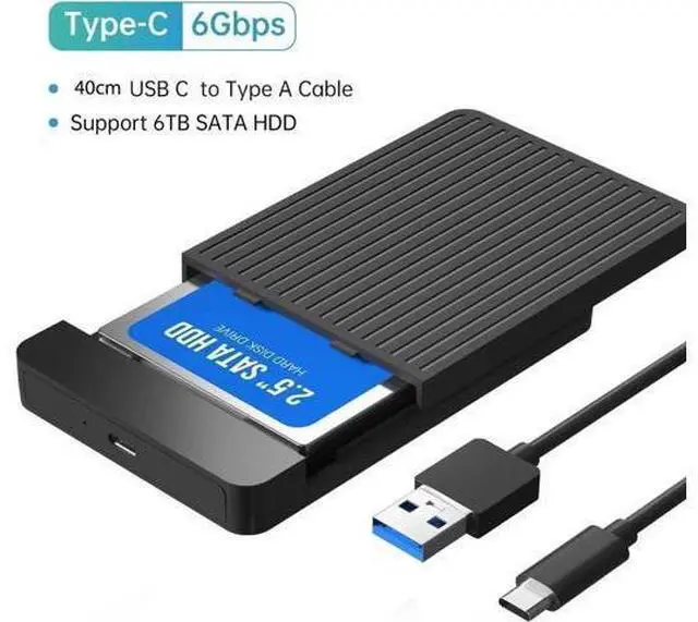 Main image of 2.5 HDD SSD Case SATA to USB 3.1 3.0 Adapter Case 6gbps HD External Hard Drive Enclosure Box for Disk HDD Type USB C Enclosure