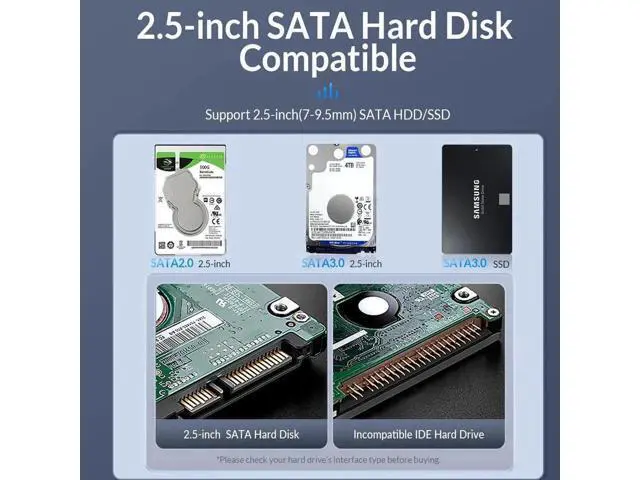 Alt view image 5 of 7 - 2.5 HDD SSD Case SATA to USB 3.1 3.0 Adapter Case 6gbps HD External Hard Drive Enclosure Box for Disk HDD Type USB C Enclosure