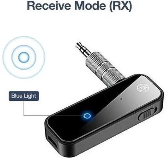 Alt view image 4 of 7 - USB Wireless Bluetooth 5.0 Transmitter Receiver 2in1 Audio Adapter 3.5mm Aux Car