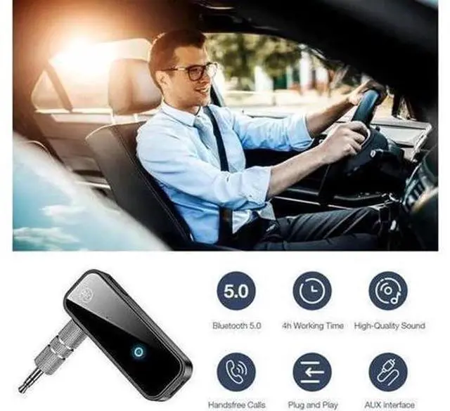 Alt view image 5 of 7 - USB Wireless Bluetooth 5.0 Transmitter Receiver 2in1 Audio Adapter 3.5mm Aux Car
