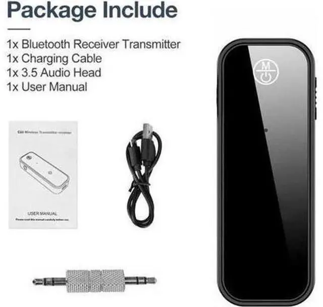 Alt view image 7 of 7 - USB Wireless Bluetooth 5.0 Transmitter Receiver 2in1 Audio Adapter 3.5mm Aux Car