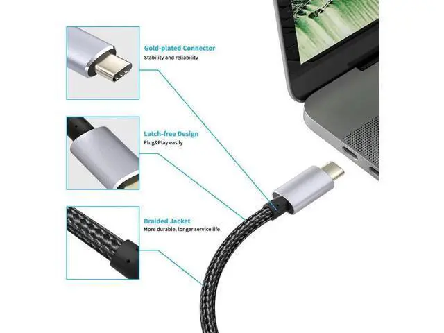 Alt view image 7 of 7 - Thunderbolt 3 USB C to Displayport 1.4 cable 8K 4K 144Hz 2K 165Hz USB 3.1 Type C to DP cable 6.56 ft. / 2.0m