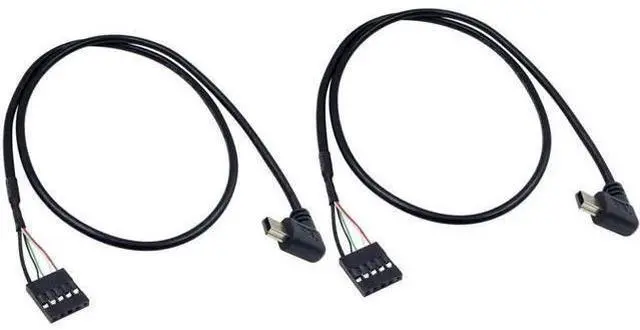 Main image of USB Header to Mini USB Dupont Cable, 90 Degree Left Angle Mini USB Male to 5 Pin Motherboard Female Adapter Dupont Extended Cable (2 Pack) 50CM/1.64FT