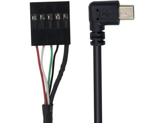 Alt view image 4 of 7 - USB Header to Mini USB Dupont Cable, 90 Degree Left Angle Mini USB Male to 5 Pin Motherboard Female Adapter Dupont Extended Cable (2 Pack) 50CM/1.64FT