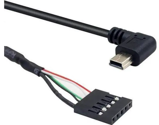 Alt view image 7 of 7 - USB Header to Mini USB Dupont Cable, 90 Degree Left Angle Mini USB Male to 5 Pin Motherboard Female Adapter Dupont Extended Cable (2 Pack) 50CM/1.64FT