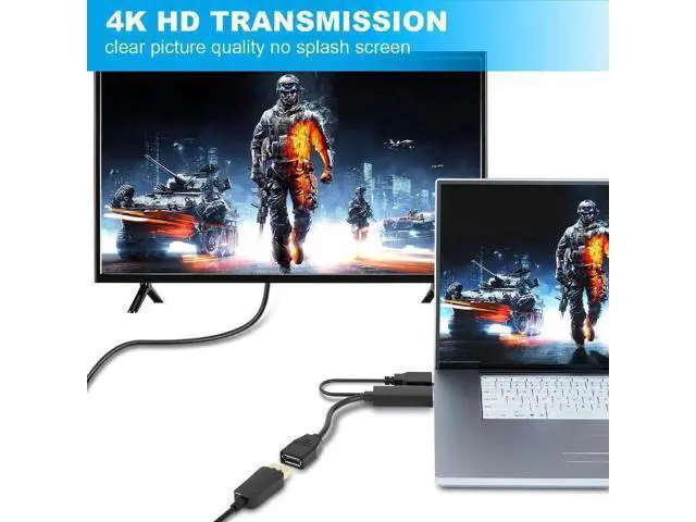 Alt view image 2 of 7 - 4K 60Hz HDMI to DisplayPort Video Adapter w/USB Power - HDMI 2.0 (Male) to DP 1.2 (Female) Active Monitor Converter