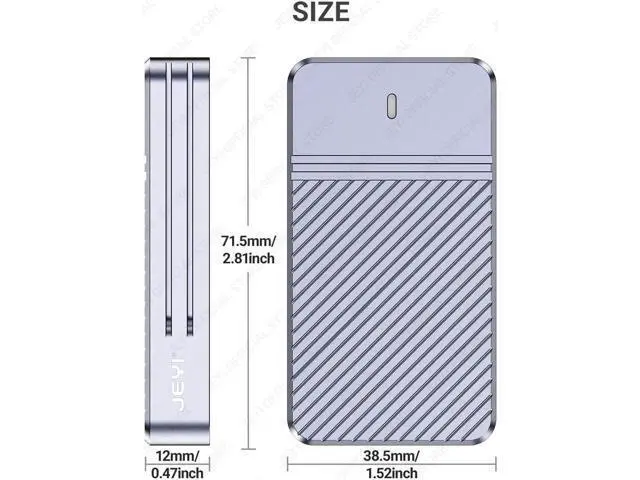 Alt view image 7 of 7 - mSATA to USB 3.1 Gen2 10Gbps SSD Enclosure Adapter Case with Type C Port for mSATA Internal Solid State Drive Hard Drive