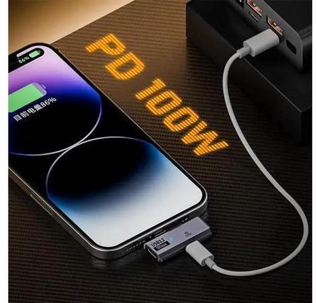 Alt view image 3 of 7 - 10Gbps USB-C Type-C 1-to-2 USB-C Female OTG & 100W PD Power Adapter for Laptop Tablet Phone