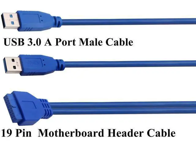 Alt view image 2 of 7 - 2 Port USB 3.0 Splitter Adapter Cable Dual Port USB 3.0 A Male to 20 Pin Motherboard Header Extension Cable for USB Ports Directly to Computer Motherboard Cable(30cm/12inch-USB M)