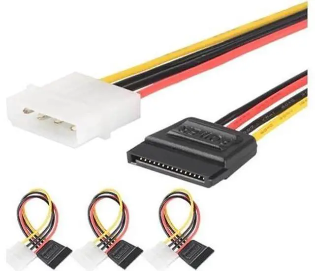 Main image of 4 Pin IDE to SATA 15 Pin HDD Power Adapter Cable Hard Drive Adapter Male to Female Molex SATA Power Cable(16CM) (3pcs)