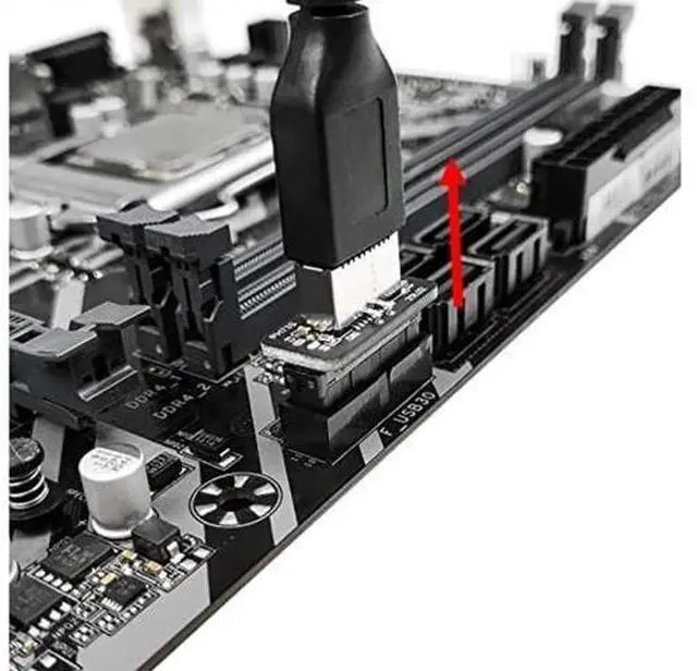 Alt view image 4 of 6 - Usb Front Panel Adapter, Vertical Usb C Header Adapter, Usb 3.1 Type-E Key-A To Usb 3.0 20Pin Header Converter For Type C Motherboard