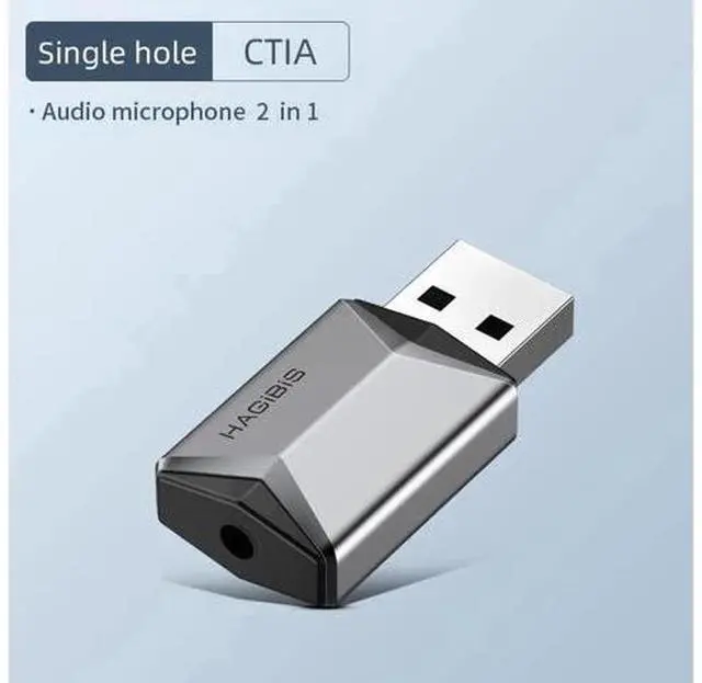 Main image of 2 in 1 USB Sound Card Portable External 3.5mm Microphone Audio Adapter for PC Laptop PS4/5 Earphone Speaker Windows Mac
