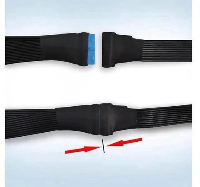 Alt view image 3 of 6 - USB 3.0 Header Extension Cable 19/20 Pin 1 to 2 Y Splitter Internal Extension Adapter DIY(5.9 inch)