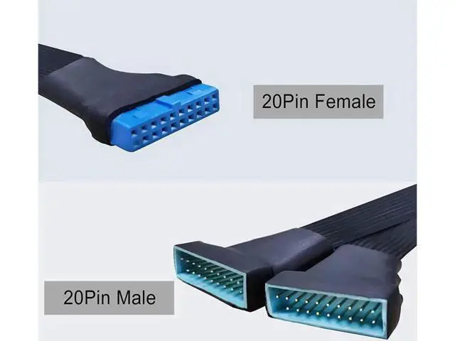 Alt view image 4 of 6 - USB 3.0 Header Extension Cable 19/20 Pin 1 to 2 Y Splitter Internal Extension Adapter DIY(5.9 inch)