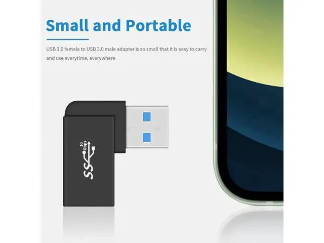 Alt view image 4 of 7 - USB 3.0 Adapter 90 Degree, USB Extender 5Gbps Type A Extension Adapter, 3-Pack Right Angle Type A Male to Female Adapter OTG Connector for Hard Drive, Laptop