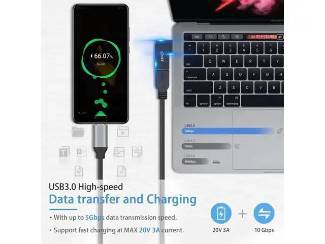 Alt view image 6 of 7 - USB 3.0 Adapter 90 Degree, USB Extender 5Gbps Type A Extension Adapter, 3-Pack Right Angle Type A Male to Female Adapter OTG Connector for Hard Drive, Laptop
