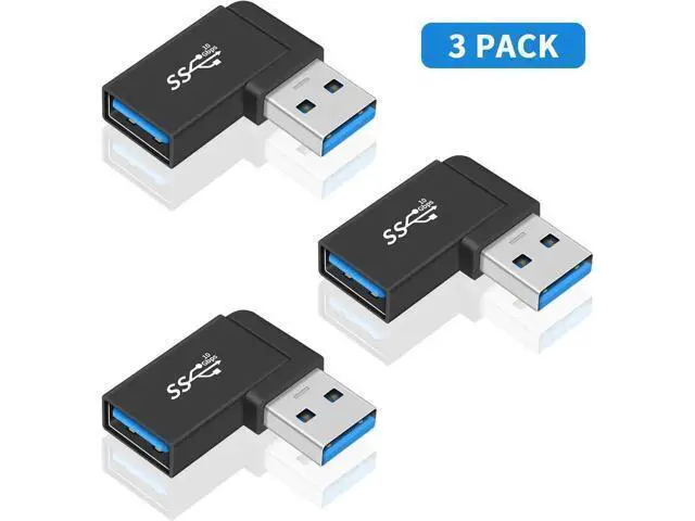 Alt view image 7 of 7 - USB 3.0 Adapter 90 Degree, USB Extender 5Gbps Type A Extension Adapter, 3-Pack Right Angle Type A Male to Female Adapter OTG Connector for Hard Drive, Laptop
