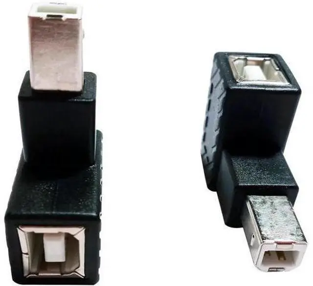 Main image of 90 Degree USB 2.0 Type B Printer Adapter,USB 2.0 B Male to Type B Female UP Angle Print and Data Transfer Extension Connector for Printer Scanner Fax HDD 2 pcs