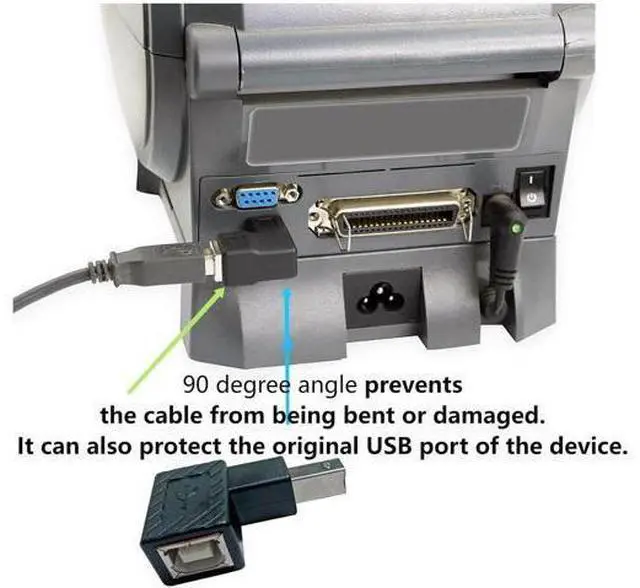 Alt view image 2 of 7 - 90 Degree USB 2.0 Type B Printer Adapter,USB 2.0 B Male to Type B Female UP Angle Print and Data Transfer Extension Connector for Printer Scanner Fax HDD 2 pcs
