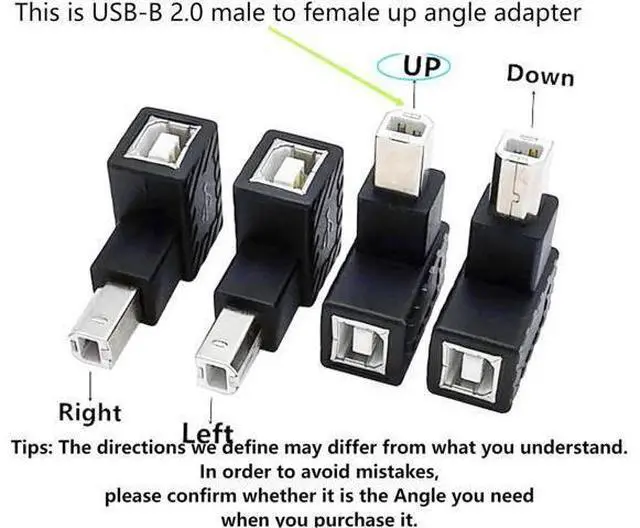 Alt view image 4 of 7 - 90 Degree USB 2.0 Type B Printer Adapter,USB 2.0 B Male to Type B Female UP Angle Print and Data Transfer Extension Connector for Printer Scanner Fax HDD 2 pcs