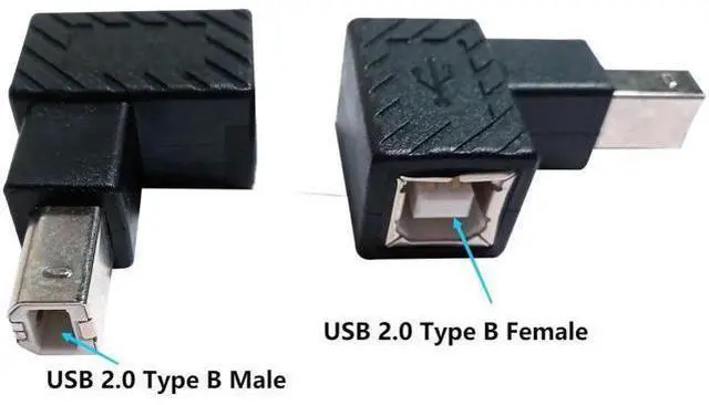 Alt view image 7 of 7 - 90 Degree USB 2.0 Type B Printer Adapter,USB 2.0 B Male to Type B Female UP Angle Print and Data Transfer Extension Connector for Printer Scanner Fax HDD 2 pcs