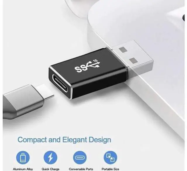 Alt view image 2 of 5 - Updated USB 3.1 GEN 2 Male to Type-C Female Adapter, Support Double Sided 10Gbps Charging & Data Transfer, USB A to USB C 3.1 Converter