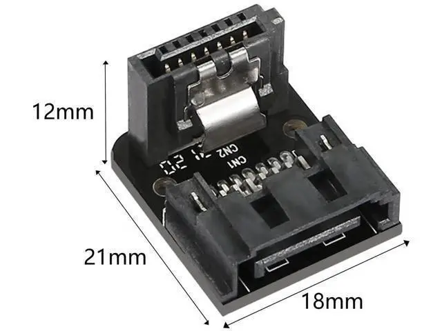 Alt view image 6 of 6 - Right Angle SATA 7Pin Female to 7pin Male Adapter,90 Degree SATA 7pin Converter Mainboard Motherboard for Desktops SSD HDD (Black - 2 Up) 2 PCS