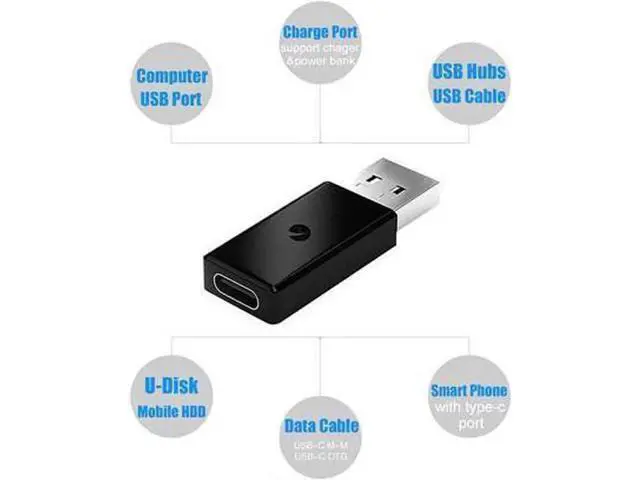 Alt view image 4 of 6 - USB C adapter 3.0 Male to USB 3.1, Type C Female to usb Male Adapter Port for Laptop Phone Black 1Pack