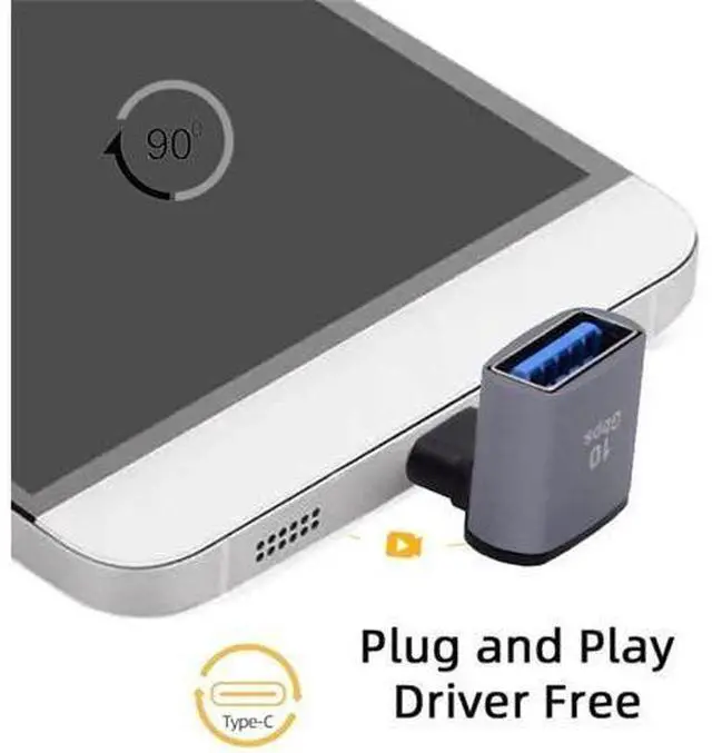 Alt view image 4 of 7 - Up Down Angled USB-C Type-C to USB 3.0 Female OTG Adapter 90 Degree for Laptop Tablet Phone