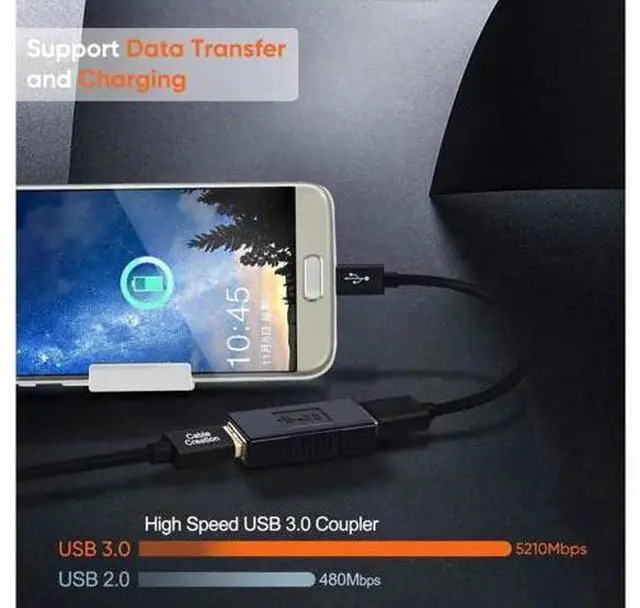 Alt view image 3 of 7 - USB 3.0 Coupler 2 Pack USB 3.0 Type A Female to Female Extension Adapter USB to USB Adapter Black