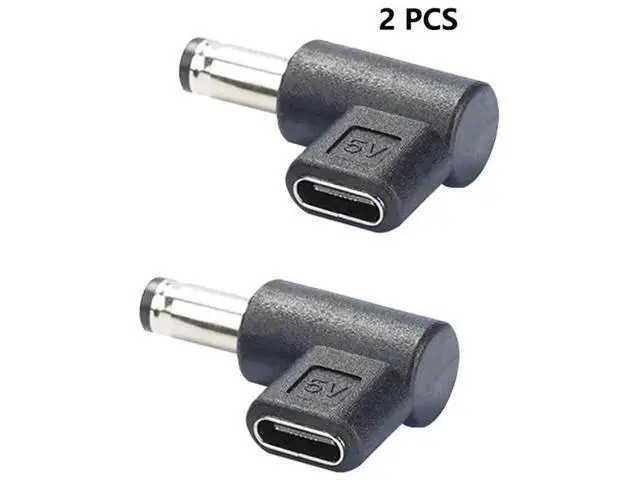 Alt view image 5 of 7 - DC5521 to Type-C 90 Degree Adapter DC 5.5mmx2.1mm Male Plug to USB C Female Converter 5V Power Supply Charge Adapter for LED Lamp Projector Sound Camera Router 2pcs