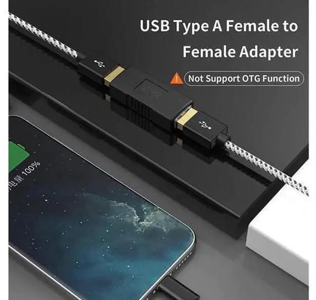 Alt view image 7 of 7 - USB 3.0 Coupler 2 Pack USB 3.0 Type A Female to Female Extension Adapter USB to USB Adapter Black