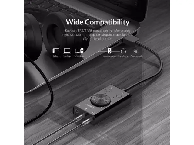 Alt view image 2 of 7 - External USB Sound Card Stereo Mic Speaker Headset Audio Jack 3.5mm Cable Adapter Mute Switch Volume Adjustment Free Drive