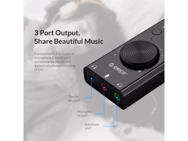 Alt view image 4 of 7 - External USB Sound Card Stereo Mic Speaker Headset Audio Jack 3.5mm Cable Adapter Mute Switch Volume Adjustment Free Drive