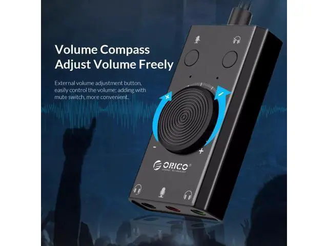 Alt view image 5 of 7 - External USB Sound Card Stereo Mic Speaker Headset Audio Jack 3.5mm Cable Adapter Mute Switch Volume Adjustment Free Drive