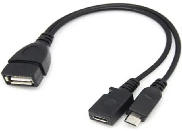 Main image of 1pc 2 In 1 OTG Micro USB Host Power Y Splitter USB Adapter To Micro 5 Pin Male Female Cable