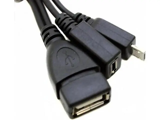 Alt view image 3 of 3 - 1pc 2 In 1 OTG Micro USB Host Power Y Splitter USB Adapter To Micro 5 Pin Male Female Cable