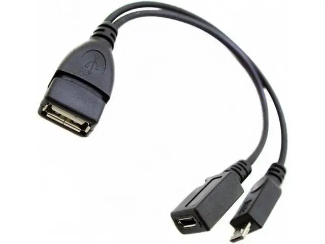 Alt view image 2 of 3 - 1pc 2 In 1 OTG Micro USB Host Power Y Splitter USB Adapter To Micro 5 Pin Male Female Cable