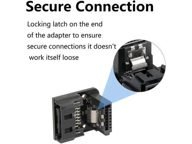Alt view image 2 of 6 - Right Angle SATA 7Pin Female to 7pin Male Adapter,90 Degree SATA 7pin Converter Mainboard Motherboard for Desktops SSD HDD (Black - 2 Up) 2 PCS