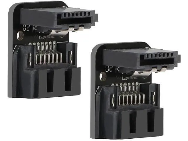Alt view image 3 of 6 - Right Angle SATA 7Pin Female to 7pin Male Adapter,90 Degree SATA 7pin Converter Mainboard Motherboard for Desktops SSD HDD (Black - 2 Up) 2 PCS
