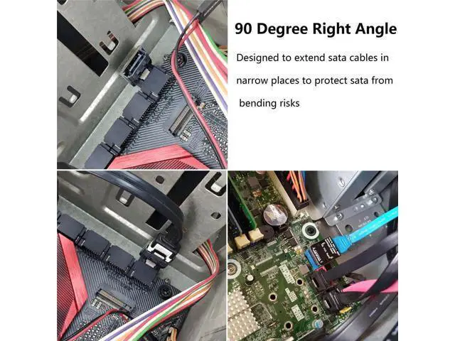 Alt view image 4 of 6 - Right Angle SATA 7Pin Female to 7pin Male Adapter,90 Degree SATA 7pin Converter Mainboard Motherboard for Desktops SSD HDD (Black - 2 Up) 2 PCS