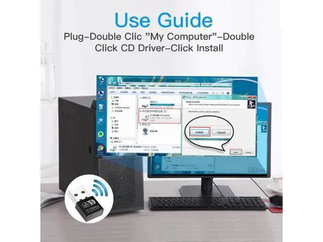 Alt view image 4 of 7 - Dual band AC1200 Wifi Adapter USB 1200Mbps Wifi Adapter 5Ghz Antenna USB Ethernet PC Wireless Lan Wifi Dongle AC Wifi Receiver