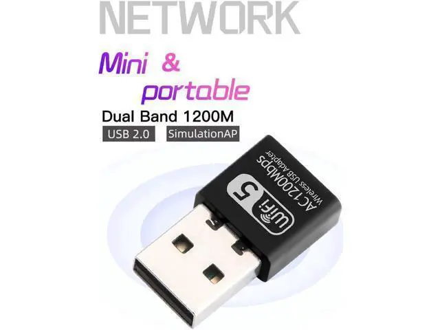 Alt view image 5 of 7 - Dual band AC1200 Wifi Adapter USB 1200Mbps Wifi Adapter 5Ghz Antenna USB Ethernet PC Wireless Lan Wifi Dongle AC Wifi Receiver