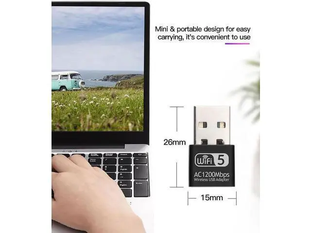 Alt view image 7 of 7 - Dual band AC1200 Wifi Adapter USB 1200Mbps Wifi Adapter 5Ghz Antenna USB Ethernet PC Wireless Lan Wifi Dongle AC Wifi Receiver