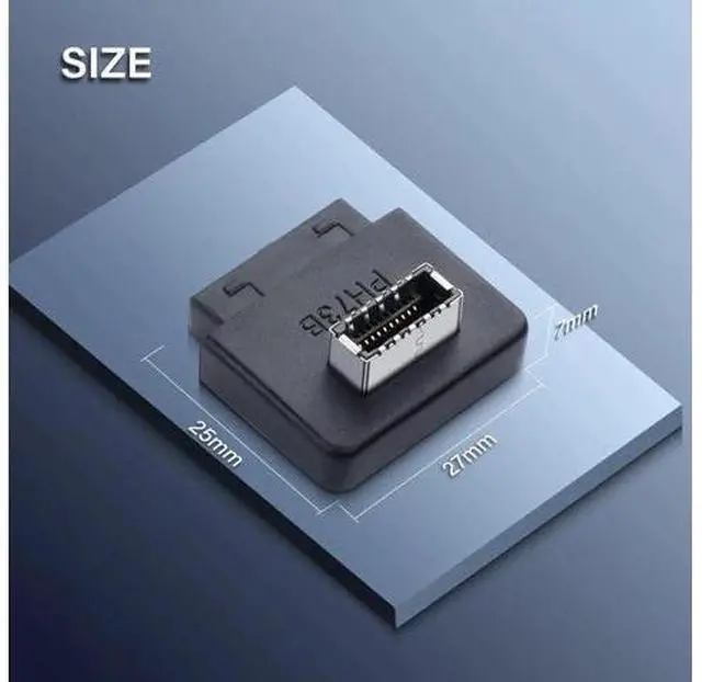 Alt view image 6 of 7 - USB 3.0 Front Panel Header USB 3.0 19/20Pin to Type E Motherboard Header Adapter 19Pin Female to Type-E Female Front Connector Converter