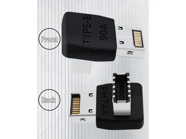 Alt view image 4 of 6 - USB C Motherboard AdapterUSB 3.2 Type E 90 Degree Front Panel Internal Connector Header Converter for Motherboard Black C