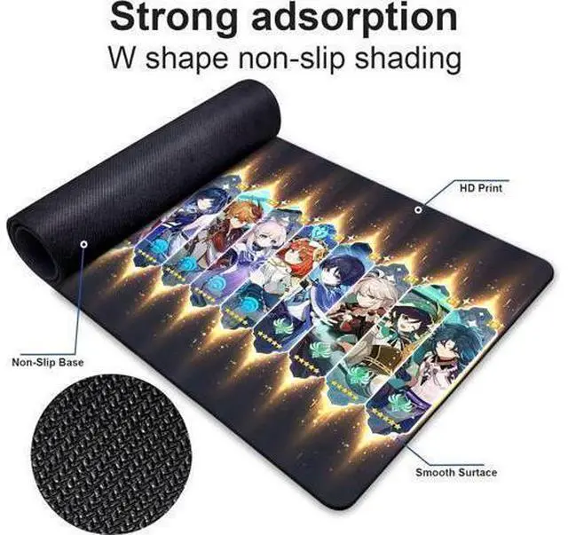 Alt view image 6 of 6 - Anime Mouse pad Large Gaming Mouse Pad Genshin Impact Mouse pad