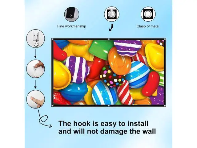Alt view image 3 of 6 - Outdoor Portable Projector Screen 120 Inch: 16:9 4K HD Foldable and Anti-Crease Projection Screen Support Double Sided Projection for Home Theater